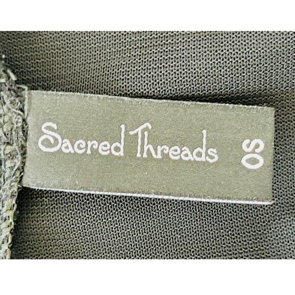 Sacred Threads NWOT Sheer Embroidered Floral Open Cardigan Black Womens One Size - Picture 11 of 12